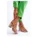 Kožené módní dámské sandály podpatky Primma