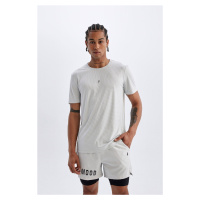 DeFactoFit Slim Fit Crew Neck Printed Short Sleeve Sports T-Shirt