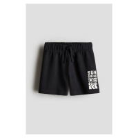 H & M - Teplákové šortky's potiskem - černá