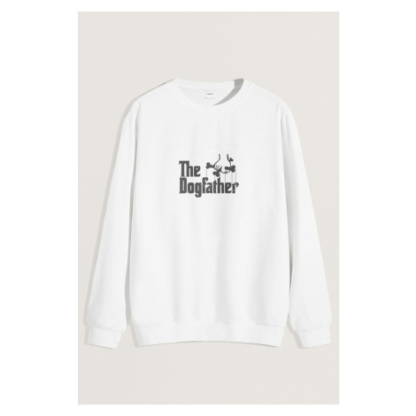 Mikina, Barva Bílá, s Potiskem The Dogfather Hedrix