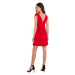 model 18004139 Jednoduché šaty do A s mašlí červené - Makover