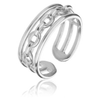 Marc Malone Otevřený ocelový prsten Madeline Silver Ring MCR23001S
