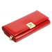Luxusní velká kožená lakovaná peněženka Gregorio SIERRA, červená