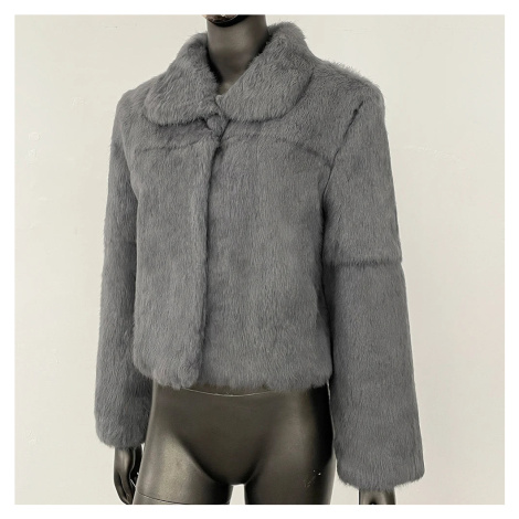 Dámský kožený kabát s králičí kožešinou