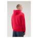 Mikina woolrich logo script hoodie sky red