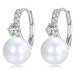 GRACE Silver Jewellery Stříbrné náušnice s perlou a zirkony Ricarda, stříbro 925/1000 E-BSE928/1
