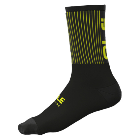 ALÉ Cyklistické ponožky klasické - ACCESSORI FENCE - černá/žlutá
