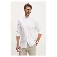 Bavlněná košile Hackett London bílá barva, slim, s límečkem button-down, HM309361