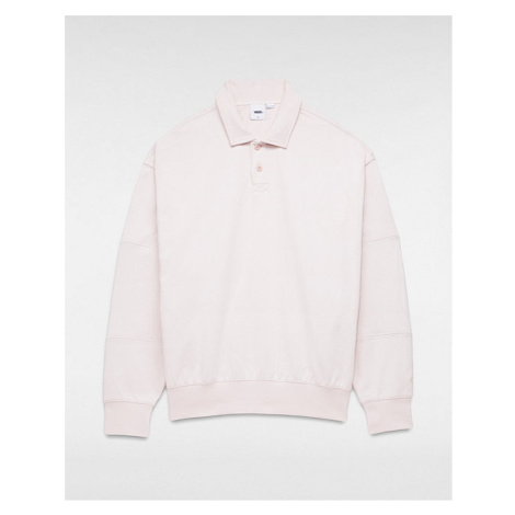 VANS Premium Collared Long Sleeve Rugby Shirt Men Pink, Size