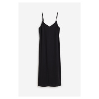 H & M - Krepové šaty slip dress - černá