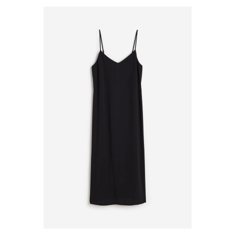 H & M - Krepové šaty slip dress - černá H&M