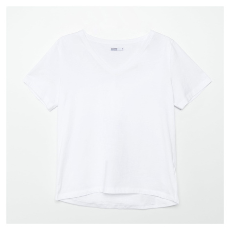 Cropp - Jednobarevné tričko oversized - Bílá