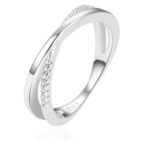 Beneto Půvabný dvojitý prsten ze stříbra AGG225