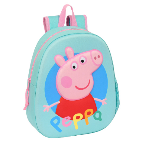 SAFTA předškolní dětský batůžek Peppa Pig - 3D potisk - mint - 8L