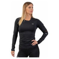 Nebbia Long Sleeve Smart Pocket Sporty Top Black Fitness tričko