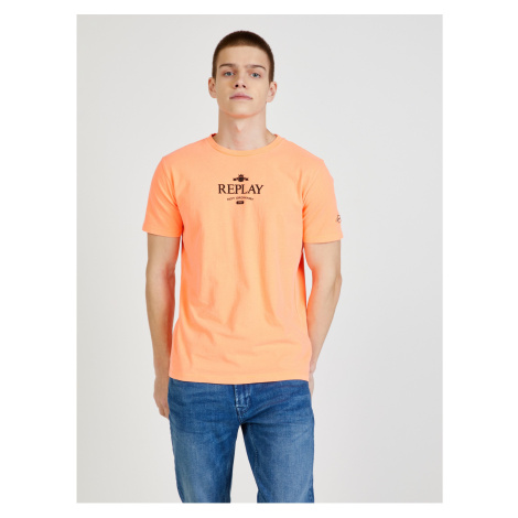 Oranžové pánské tričko Replay - Pánské