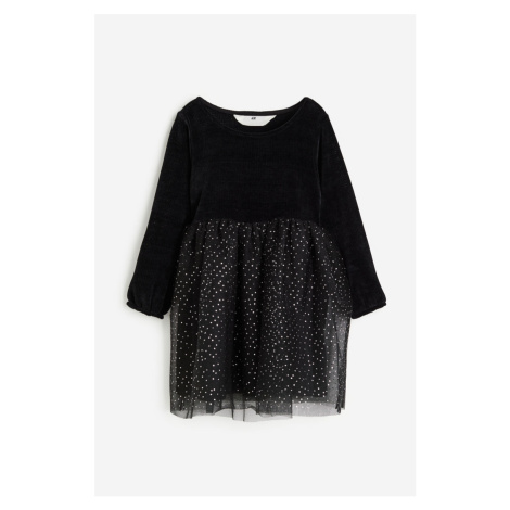 H & M - Šaty's tylovou sukní - černá H&M