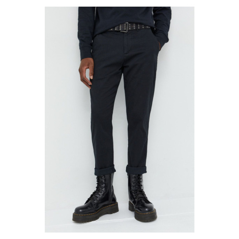 Kalhoty Abercrombie & Fitch pánské, černá barva, ve střihu chinos