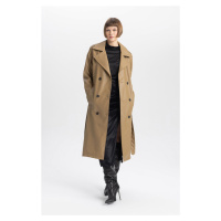 DEFACTO Waterproof Regular Fit Faux Leather Trench Coat