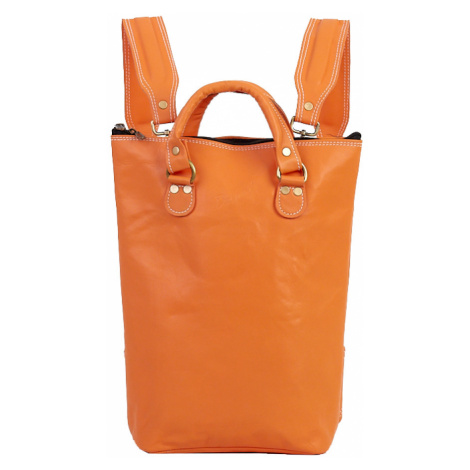Bagind Ladaya Mars - Dámský kožený batoh oranžový, ruční výroba, český design