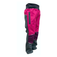 Letní softshellové kalhoty - šedo-malinovo-růžové