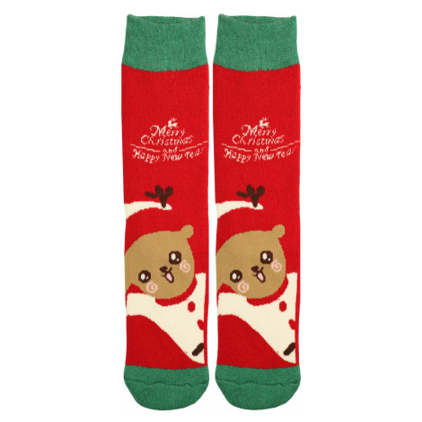 Virgina vánoční termo ponožky dámské perníček červená