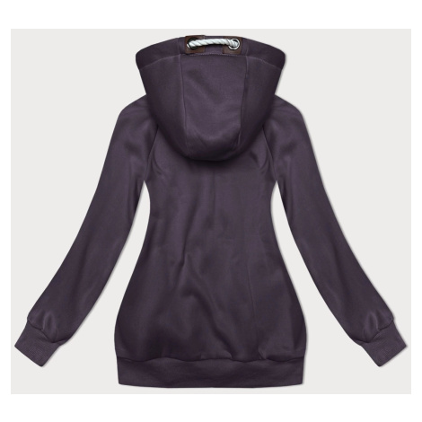 Tmavě fialová hladká dámská rozepínací mikina (2311)