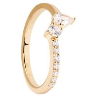 PDPAOLA Krásný pozlacený prsten se zirkony Ava Essentials AN01-863 54 mm