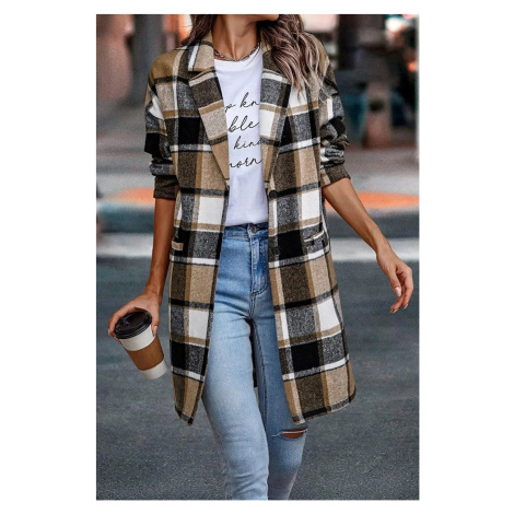 Dámský károvaný kabát – dlouhý, měkký flanel