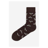 H & M - Vzorované ponožky - hnědá