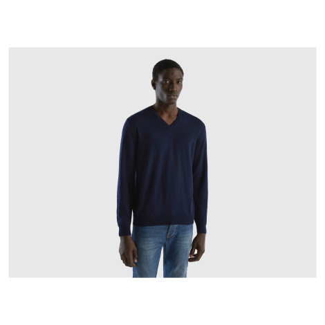 Benetton, V-neck Sweater In Pure Cotton United Colors of Benetton