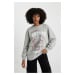 DEFACTO Oversize Fit Crew Neck Thick Washed Faded Effect Sweatshirt