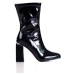 Trendy kotníčkové boty černé dámské na širokém podpatku