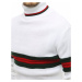 Kontrastní pánský svetr s rolákem a barevnými pruhy