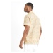 Béžová pánská vzorovaná lněná košile Celio Daovera