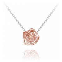 Dámský stříbrný náhrdelník s růžičkou JMAS5003BN45