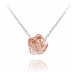 Dámský stříbrný náhrdelník s růžičkou JMAS5003BN45