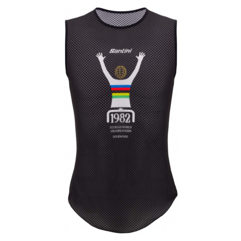SANTINI Cyklistické triko bez rukávů - UCI GOODWOOD1982 - duhová/černá
