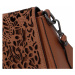 Luxusní dámská kožená kabelka Carving design, hnědá
