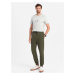 Men's ottoman fabric sweatpants - dark olive green V3 OM-PASK-0129