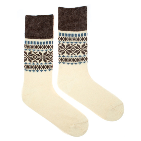 Vlněné ponožky Vlnáč Dvouvločka hnědomodrý Fusakle