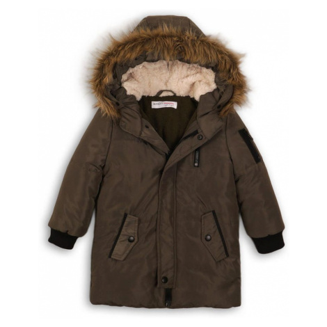 Kabát dívčí zimní Puffa podšitá chlupem, Minoti, LAND 2, khaki