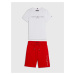 Sada klučičího trička a kraťasů v bílé a červené barvě Tommy Hilfiger