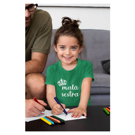 MMO Dětské tričko Malá sestra Barva: Trávová zelená