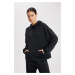 DeFactoFit Oversize Fit Hooded Modal Sports Sweatshirt