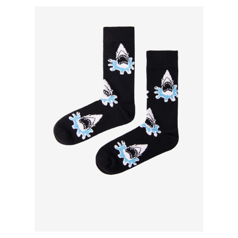 Bílo-černé pánské vzorované ponožky Ombre Clothing