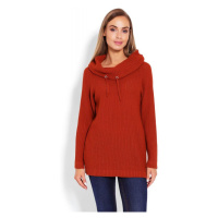 Červený svetr s velkým límcem pro dámy