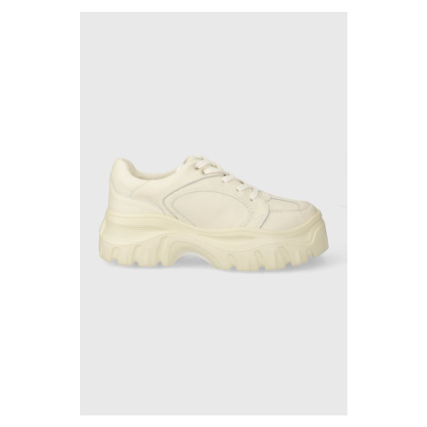 Kožené sneakers boty Desigual Chunky béžová barva, 24SSKL01.1011
