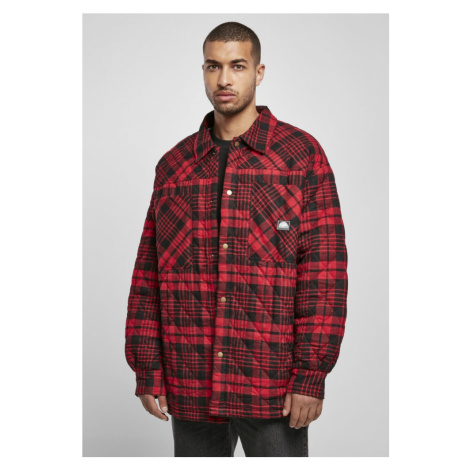 Southpole Flannel Quilted Shirt Jacket - darkred