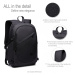 KONO unisex batoh s USB portem - černý - 20L